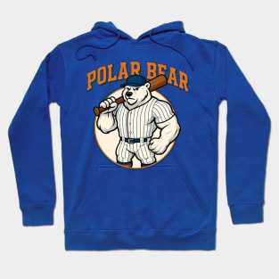 Polar Bear Power Baseball Mascot Hoodie